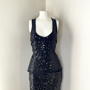 Black Sequin Sleeveless Top